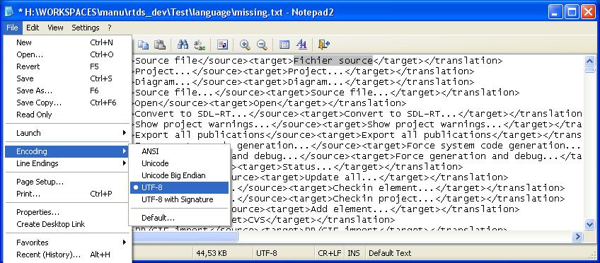 UTF-8 encoding